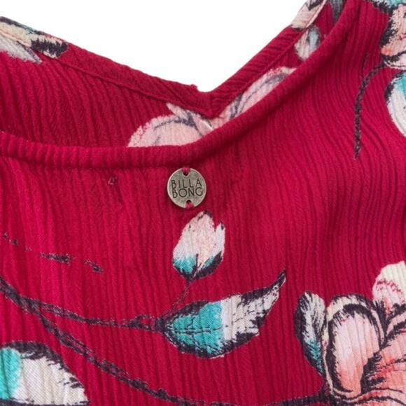 Billabong Burgundy Floral Halter Top - Size Medium - Picture 4 of 7